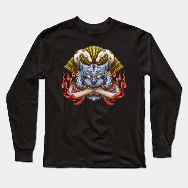 Japanese Tiger Tora Long Sleeve T-Shirt by MANASUKA